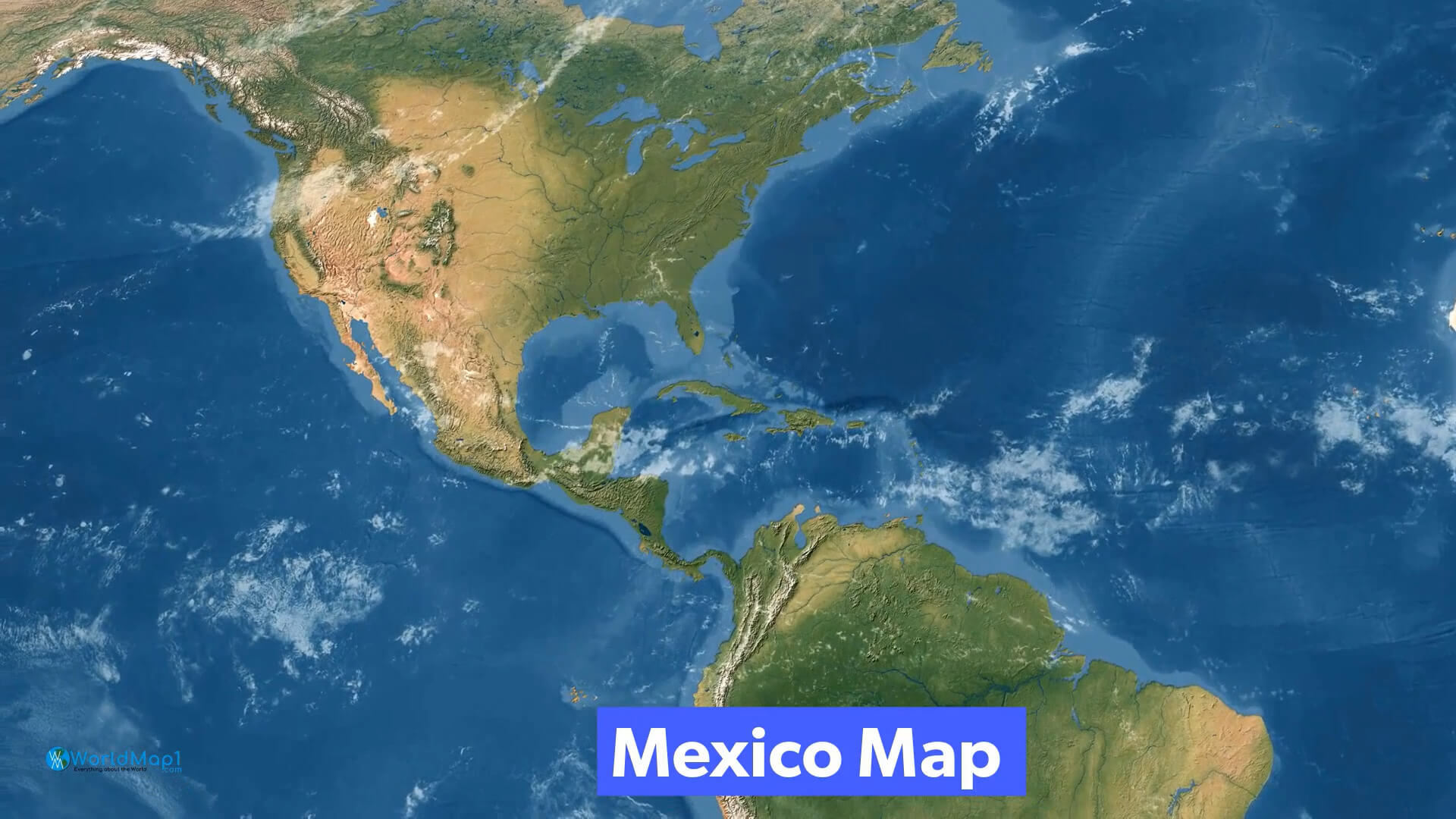 Mexico and USA Satellite View
